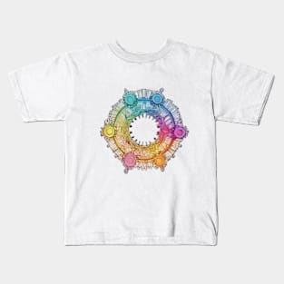 Colorful Abstract Gear Circle Artwork No. 480 Kids T-Shirt